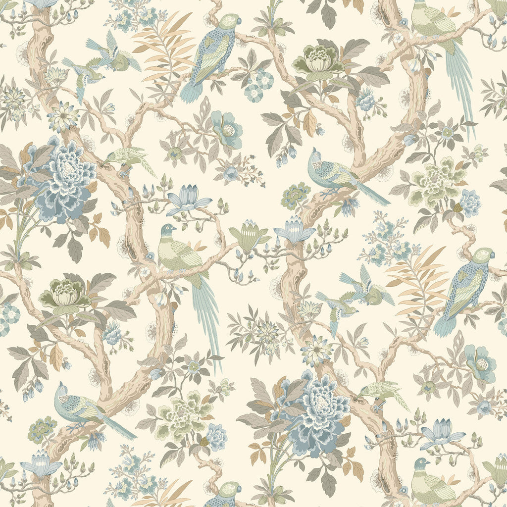 Samples and Purchasing available for Eltham - Aqua Blue By G P & J Baker | Ashmore Wallpaper |Animal/Insects  Wallcovering  at Designer Wallcoverings and Fabrics