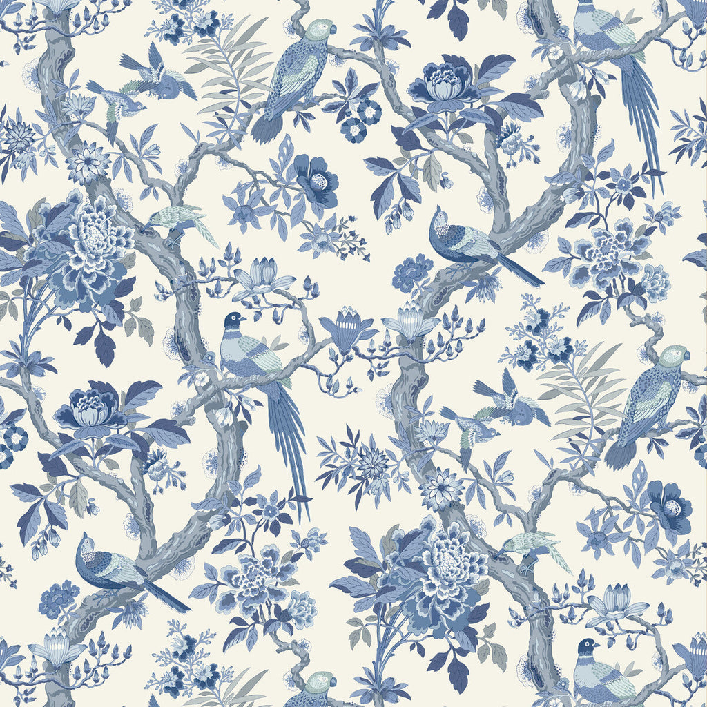 Samples and Purchasing available for Eltham - Indigo Blue By G P & J Baker | Ashmore Wallpaper |Animal/Insects  Wallcovering  at Designer Wallcoverings and Fabrics