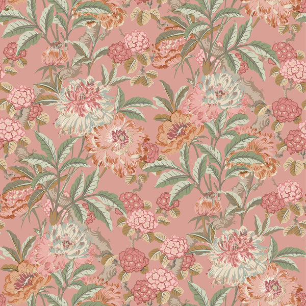 Samples and Purchasing available for Summer Peony - Red Red By G P & J Baker | Ashmore Wallpaper |Botanical & Floral  Wallcovering  at Designer Wallcoverings and Fabrics