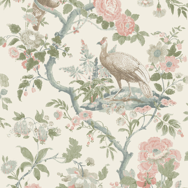 Samples and Purchasing available for Broughton Rose - Blush Pink By G P & J Baker | Ashmore Wallpaper |Animal/Insects  Wallcovering  at Designer Wallcoverings and Fabrics