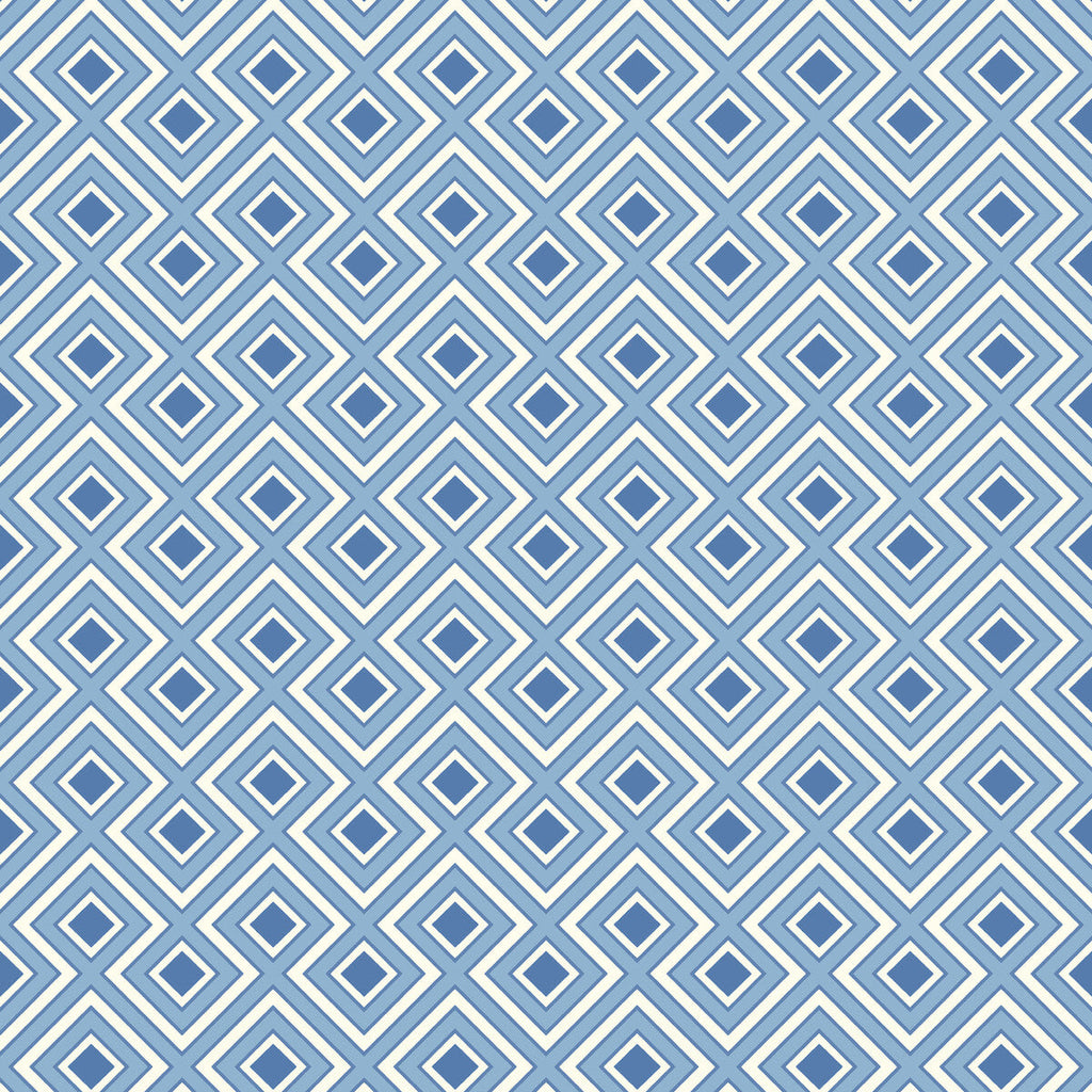 Samples and Purchasing available for La Fiorentina Small - Blue Blue By G P & J Baker | Ashmore Wallpaper |Geometric  Wallcovering  at Designer Wallcoverings and Fabrics