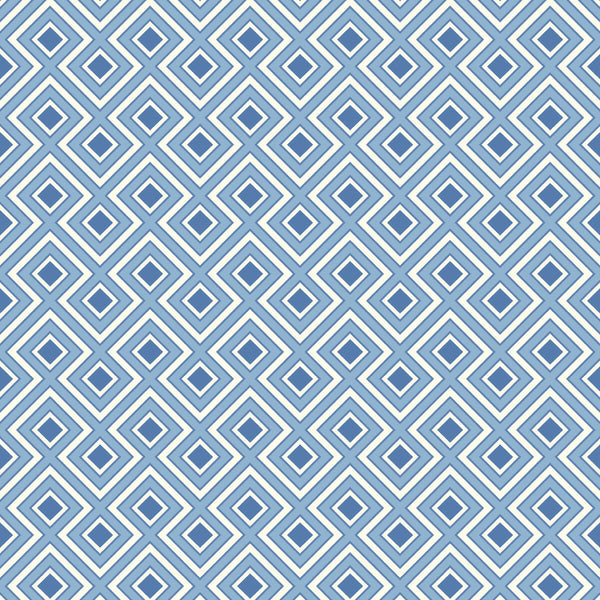 Samples and Purchasing available for La Fiorentina Small - Blue Blue By G P & J Baker | Ashmore Wallpaper |Geometric  Wallcovering  at Designer Wallcoverings and Fabrics