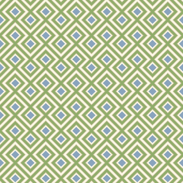 Samples and Purchasing available for La Fiorentina Small - Emerald/Blue Green By G P & J Baker | Ashmore Wallpaper |Geometric  Wallcovering  at Designer Wallcoverings and Fabrics