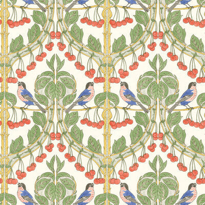 Samples and Purchasing available for Birds & Cherries - Multi Multi By G P & J Baker | Original Brantwood Wallpaper |Animal/Insects  Wallcovering  at Designer Wallcoverings and Fabrics