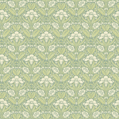 Samples and Purchasing available for Iris Meadow - Aqua/Green Blue By G P & J Baker | Original Brantwood Wallpaper |Botanical & Floral  Wallcovering  at Designer Wallcoverings and Fabrics