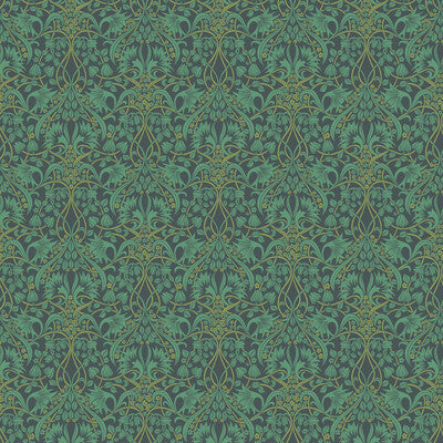 Samples and Purchasing available for Fritillerie - Indigo/Teal Blue By G P & J Baker | Original Brantwood Wallpaper |Botanical & Floral  Wallcovering  at Designer Wallcoverings and Fabrics