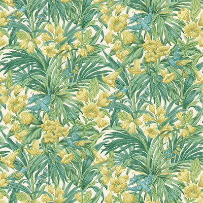 Samples and Purchasing available for Trumpet Flowers - Emerald Green By G P & J Baker | Original Brantwood Wallpaper |Botanical & Floral  Wallcovering  at Designer Wallcoverings and Fabrics