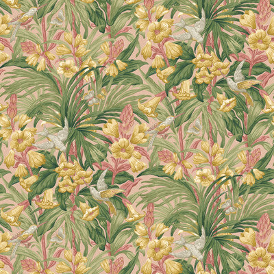 Samples and Purchasing available for Trumpet Flowers - Blush Pink By G P & J Baker | Original Brantwood Wallpaper |Botanical & Floral  Wallcovering  at Designer Wallcoverings and Fabrics