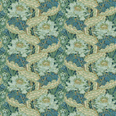 Samples and Purchasing available for Brantwood - Indigo/Teal Blue By G P & J Baker | Original Brantwood Wallpaper |Botanical & Floral  Wallcovering  at Designer Wallcoverings and Fabrics