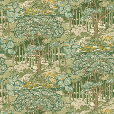 Samples and Purchasing available for Ruskin - Green Green By G P & J Baker | Original Brantwood Wallpaper |Botanical & Floral  Wallcovering  at Designer Wallcoverings and Fabrics