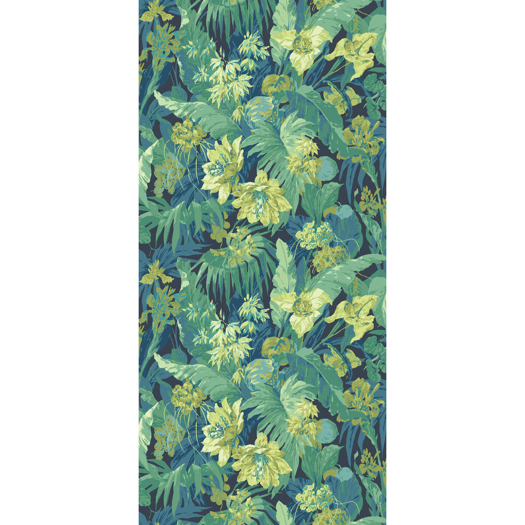 Samples and Purchasing available for Tropical Floral - Indigo/Teal Green By G P & J Baker | Originals Wallpaper |Botanical & Floral  Wallcovering  at Designer Wallcoverings and Fabrics