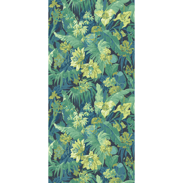 Samples and Purchasing available for Tropical Floral - Indigo/Teal Green By G P & J Baker | Originals Wallpaper |Botanical & Floral  Wallcovering  at Designer Wallcoverings and Fabrics