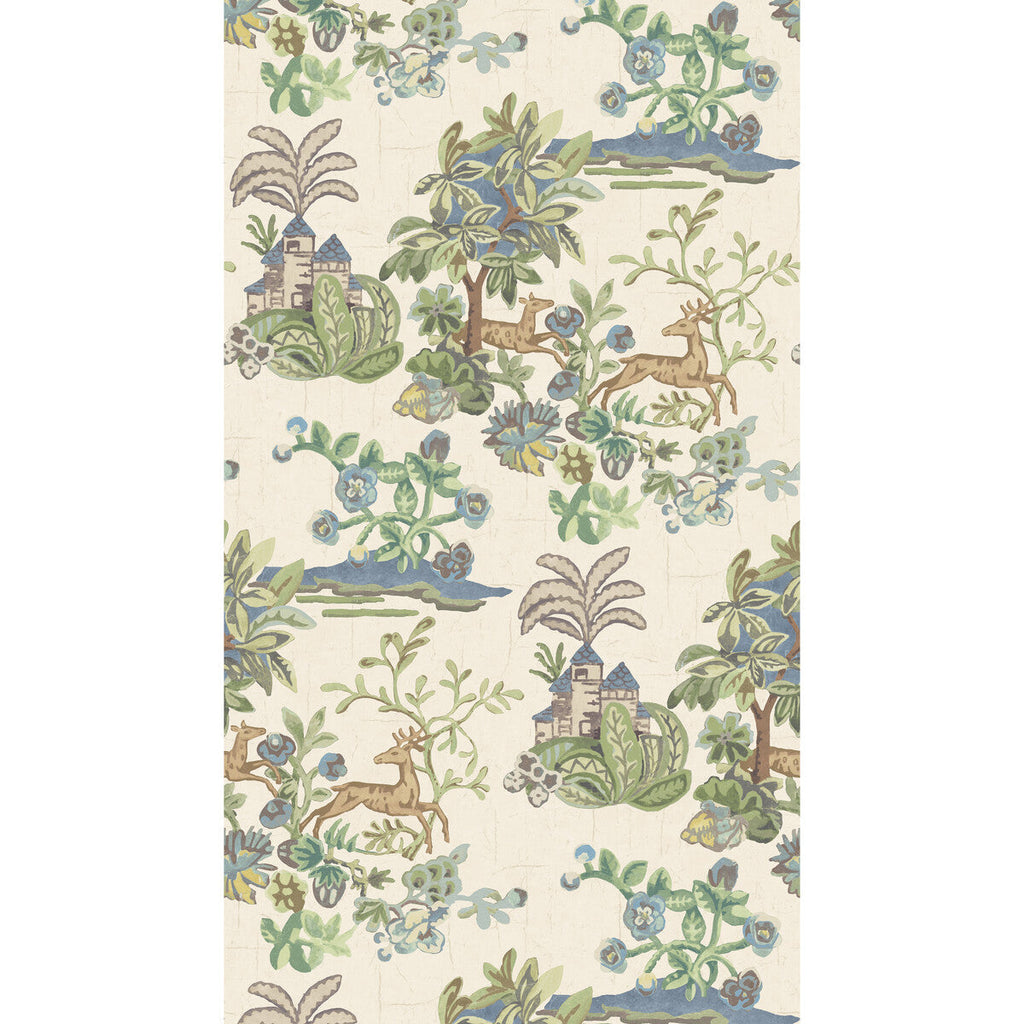 Samples and Purchasing available for Knight'S Tale - Sage/Blue Green By G P & J Baker | Kit Kemp Wallpaper |  Wallcovering  at Designer Wallcoverings and Fabrics