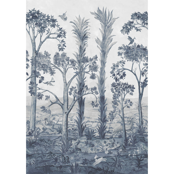 Samples and Purchasing available for Tall Trees - Delft Blue Blue By G P & J Baker | Kit Kemp Wallpaper |  Wallcovering  at Designer Wallcoverings and Fabrics