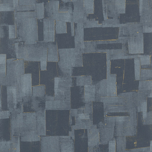 Samples and Purchasing available for Cubist - Indigo Blue By Threads | Vinyl Wallpaper Collection I |Geometric Texture Wallcovering Print at Designer Wallcoverings and Fabrics