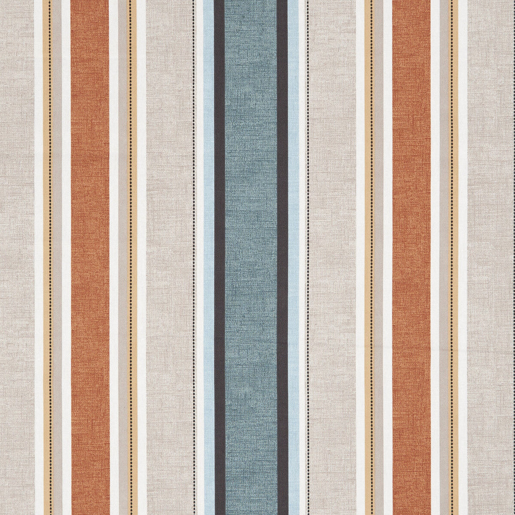 Samples and Purchasing available for Luella - Teal/Spice  By Clarke And Clarke | Octavia By Studio G For C&C | Stripes Multipurpose Print at Designer Wallcoverings and Fabrics