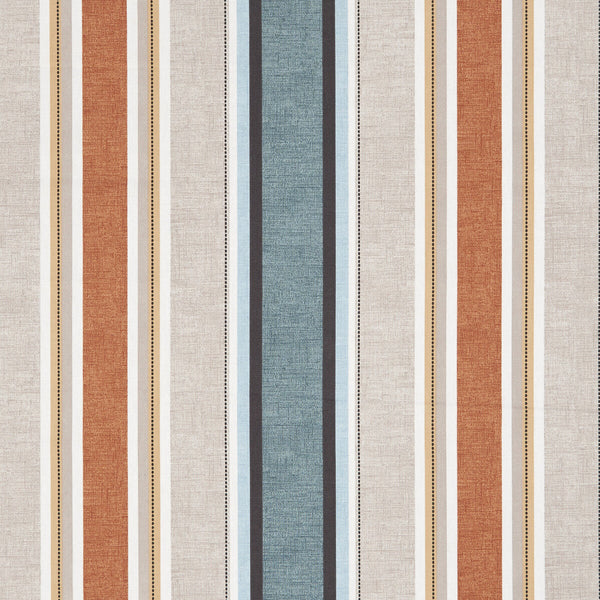 Samples and Purchasing available for Luella - Teal/Spice  By Clarke And Clarke | Octavia By Studio G For C&C | Stripes Multipurpose Print at Designer Wallcoverings and Fabrics