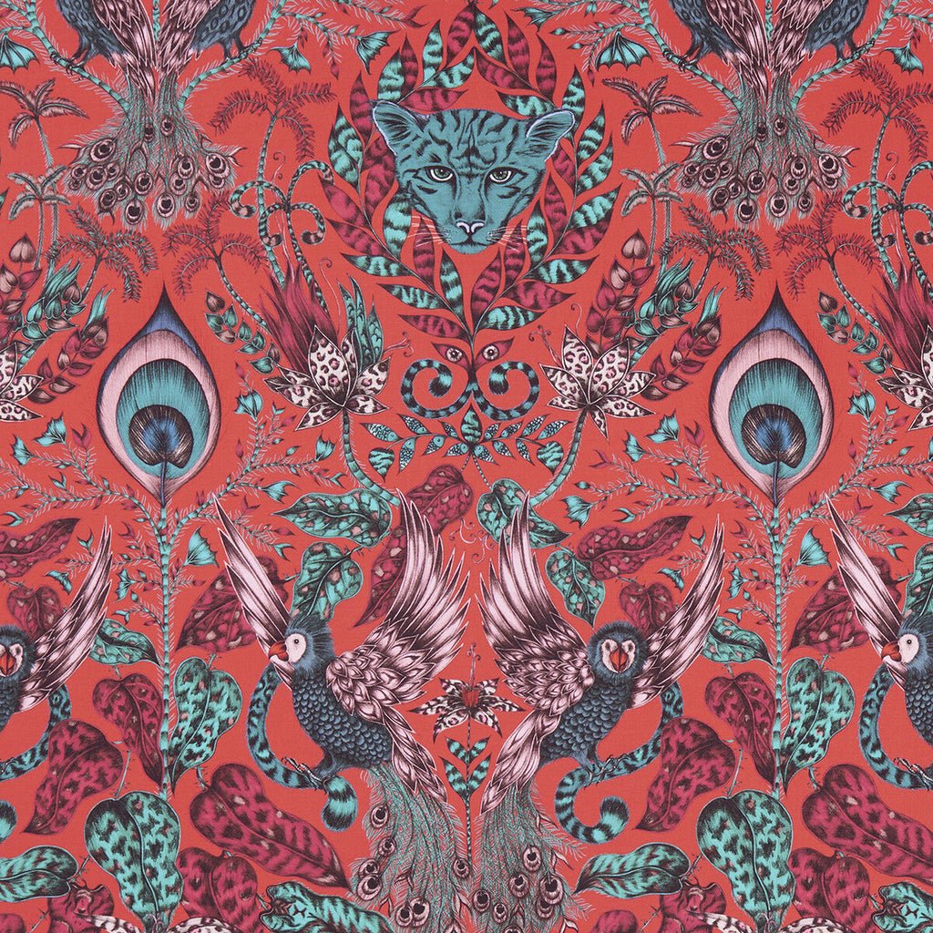 Samples and Purchasing available for Amazon - Red  By Clarke And Clarke | Animalia By Emma J Shipley For C&C | Animal/Insects Multipurpose Print at Designer Wallcoverings and Fabrics