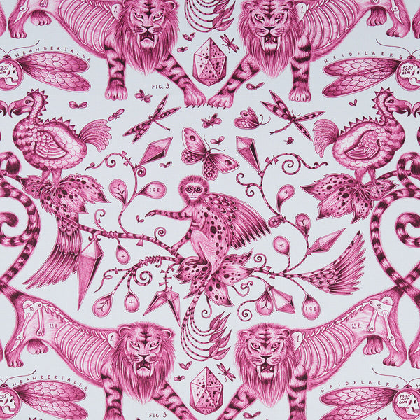 Samples and Purchasing available for Extinct - Magenta  By Clarke And Clarke | Animalia By Emma J Shipley For C&C | Animal/Insects Multipurpose Print at Designer Wallcoverings and Fabrics