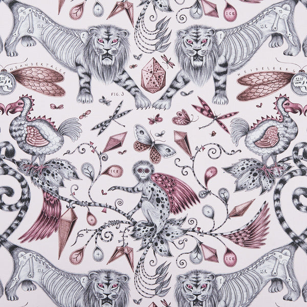 Samples and Purchasing available for Extinct - Pink  By Clarke And Clarke | Animalia By Emma J Shipley For C&C | Animal/Insects Multipurpose Print at Designer Wallcoverings and Fabrics