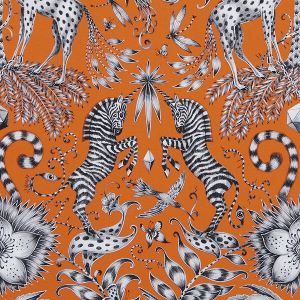 Samples and Purchasing available for Kruger - Flame  By Clarke And Clarke | Animalia By Emma J Shipley For C&C | Animal/Insects Multipurpose Print at Designer Wallcoverings and Fabrics