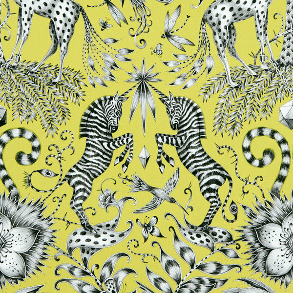 Samples and Purchasing available for Kruger - Lime  By Clarke And Clarke | Animalia By Emma J Shipley For C&C | Animal/Insects Multipurpose Print at Designer Wallcoverings and Fabrics