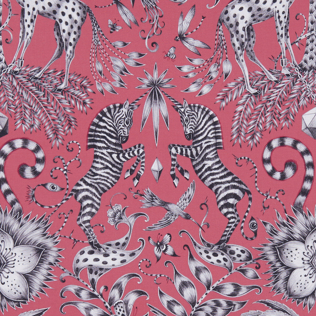 Samples and Purchasing available for Kruger - Magenta  By Clarke And Clarke | Animalia By Emma J Shipley For C&C | Animal/Insects Multipurpose Print at Designer Wallcoverings and Fabrics