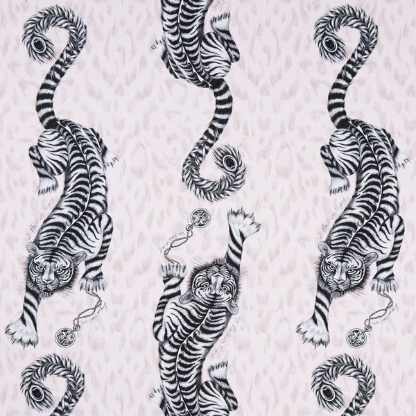 Samples and Purchasing available for Tigris - Pink  By Clarke And Clarke | Animalia By Emma J Shipley For C&C | Animal/Insects Multipurpose Print at Designer Wallcoverings and Fabrics