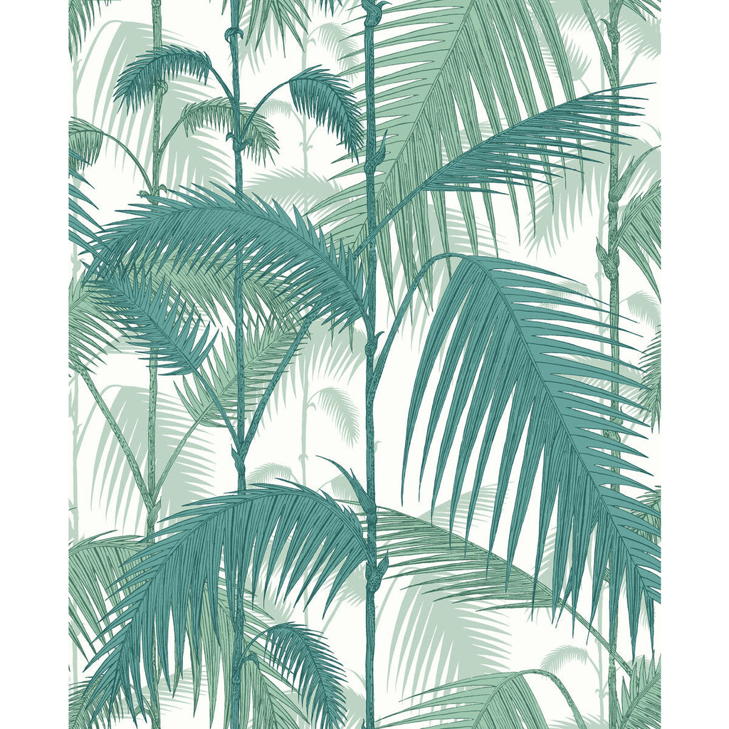 Samples and Purchasing available for Palm Jungle - Tea Virid Chlk Multi By Cole & Son | Cole & Son Contemporary Fabrics |Botanical & Floral Tropical Multipurpose Print at Designer Wallcoverings and Fabrics