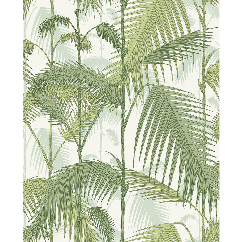 Samples and Purchasing available for Palm Jungle - Olv Grn On Wht Green By Cole & Son | Cole & Son Contemporary Fabrics |Botanical & Floral Tropical Multipurpose Print at Designer Wallcoverings and Fabrics