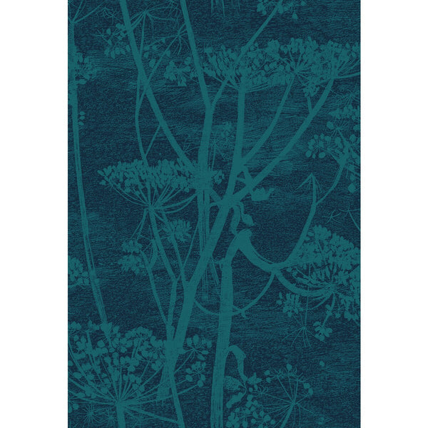 Samples and Purchasing available for Cow Parsley - Petrol & Ink Teal By Cole & Son | Cole & Son Contemporary Fabrics |Botanical & Floral Modern Multipurpose Print at Designer Wallcoverings and Fabrics