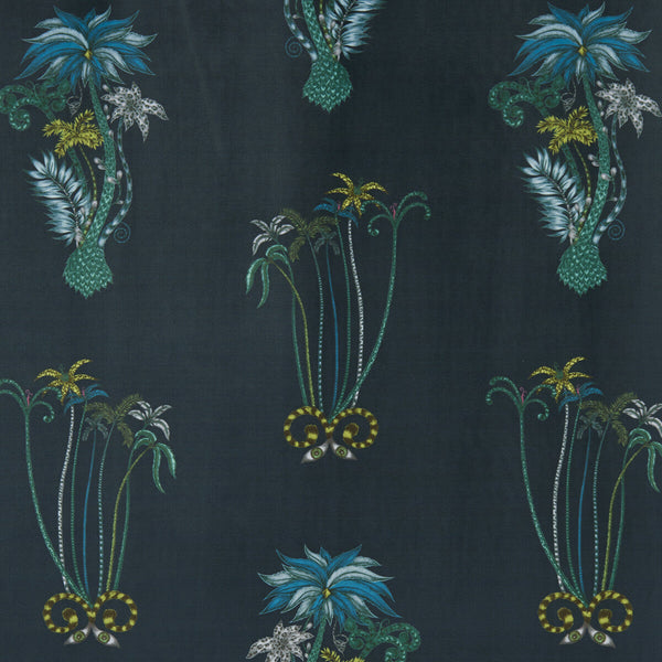 Samples and Purchasing available for Jungle Velvet - Navy  By Clarke And Clarke | Animalia By Emma J Shipley For C&C | Botanical & Floral Multipurpose Weave at Designer Wallcoverings and Fabrics