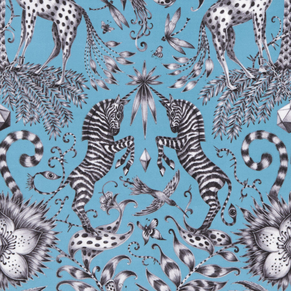 Samples and Purchasing available for Kruger Velvet - Teal  By Clarke And Clarke | Animalia By Emma J Shipley For C&C | Animal/Insects Multipurpose Print at Designer Wallcoverings and Fabrics