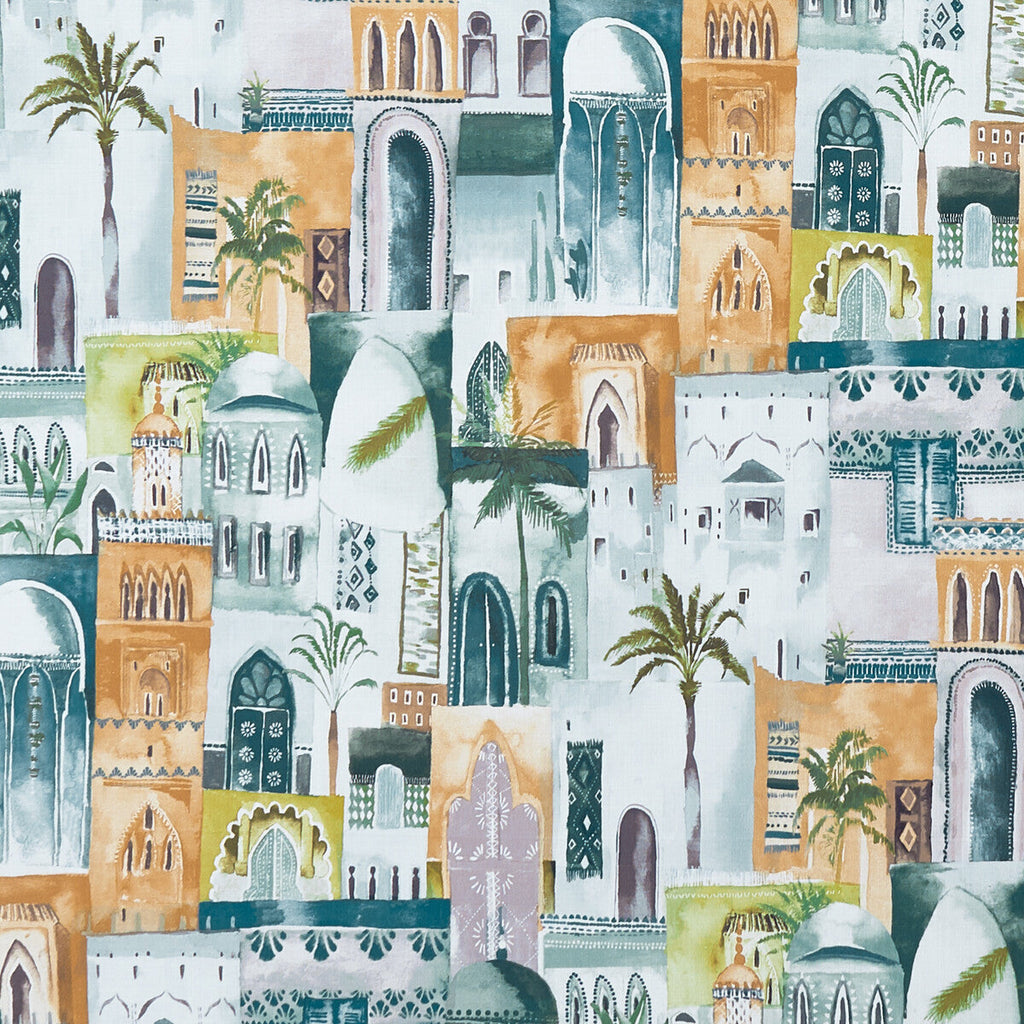 Samples and Purchasing available for Marrakech - Teal/Spice  By Clarke And Clarke | Clarke & Clarke Prince Of Persia | Novelty Multipurpose Print at Designer Wallcoverings and Fabrics