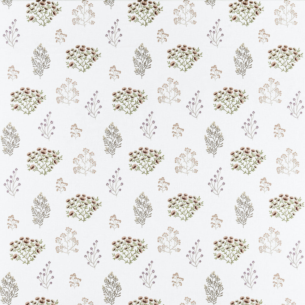 Samples and Purchasing available for Floris - Blush/Damson White By Clarke And Clarke | Clarke & Clarke Botanist |Botanical & Floral  Multipurpose Embroidery at Designer Wallcoverings and Fabrics