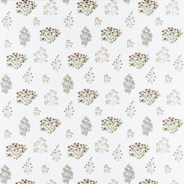 Samples and Purchasing available for Floris - Blush/Damson White By Clarke And Clarke | Clarke & Clarke Botanist |Botanical & Floral  Multipurpose Embroidery at Designer Wallcoverings and Fabrics