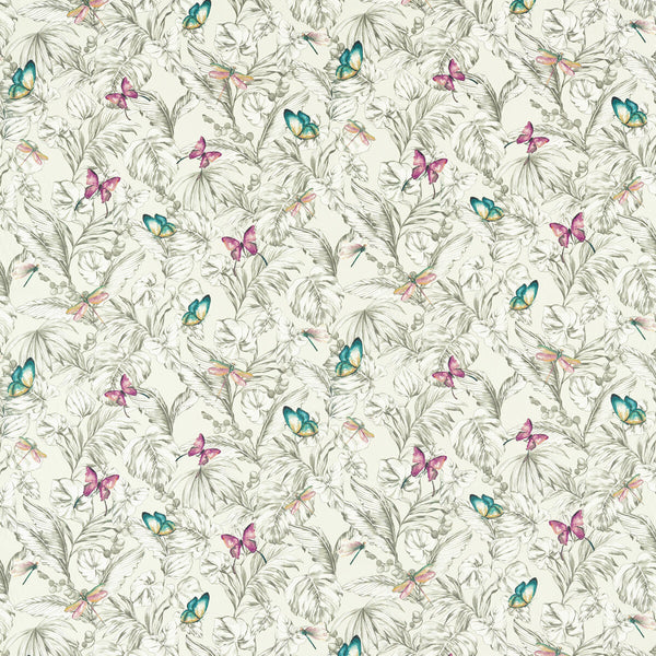 Samples and Purchasing available for Acadia - Linen Grey By Clarke And Clarke | Amazonia By Studio G For C&C |Botanical & Floral  Multipurpose Print at Designer Wallcoverings and Fabrics