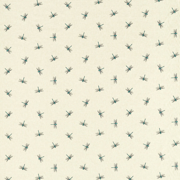 Samples and Purchasing available for Damsel - Teal Teal By Clarke And Clarke | Amazonia By Studio G For C&C |Animal/Insects Novelty Drapery Embroidery at Designer Wallcoverings and Fabrics