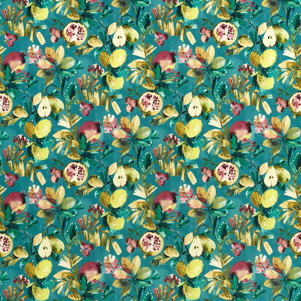 Samples and Purchasing available for Fruta - Teal Velvet Multi By Clarke And Clarke | Amazonia By Studio G For C&C |Botanical & Floral  Multipurpose Print at Designer Wallcoverings and Fabrics