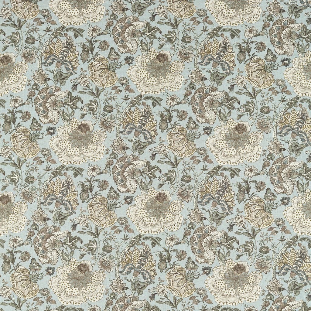 Samples and Purchasing available for Lucienne - Mineral Turquoise By Clarke And Clarke | Clarke & Clarke Vintage |Botanical & Floral  Multipurpose Print at Designer Wallcoverings and Fabrics