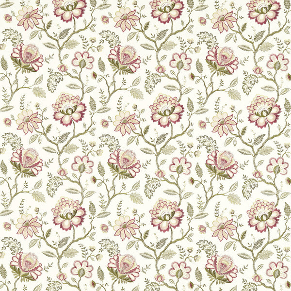 Samples and Purchasing available for Adeline - Blush/Raspberry Multi By Clarke And Clarke | Clarke & Clarke Vintage |Botanical & Floral Texture Drapery Embroidery at Designer Wallcoverings and Fabrics