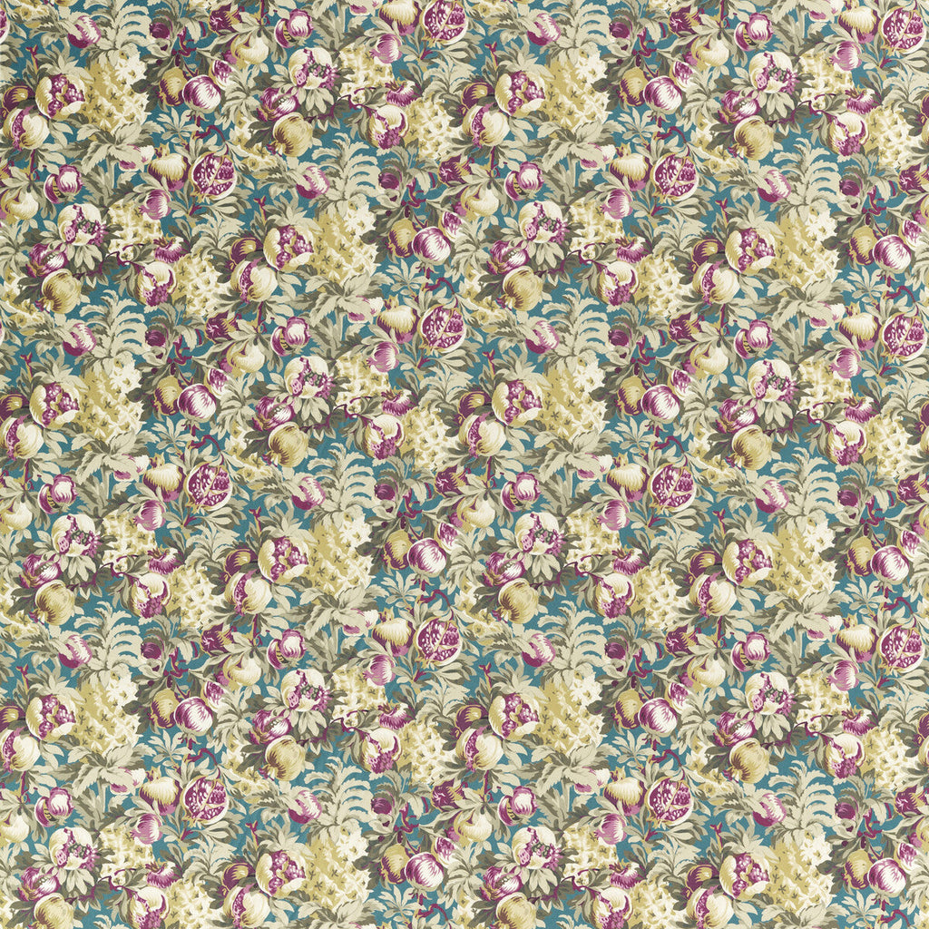 Samples and Purchasing available for Francis - Teal Velvet Multi By Clarke And Clarke | Clarke & Clarke Vintage |Botanical & Floral  Multipurpose Print at Designer Wallcoverings and Fabrics