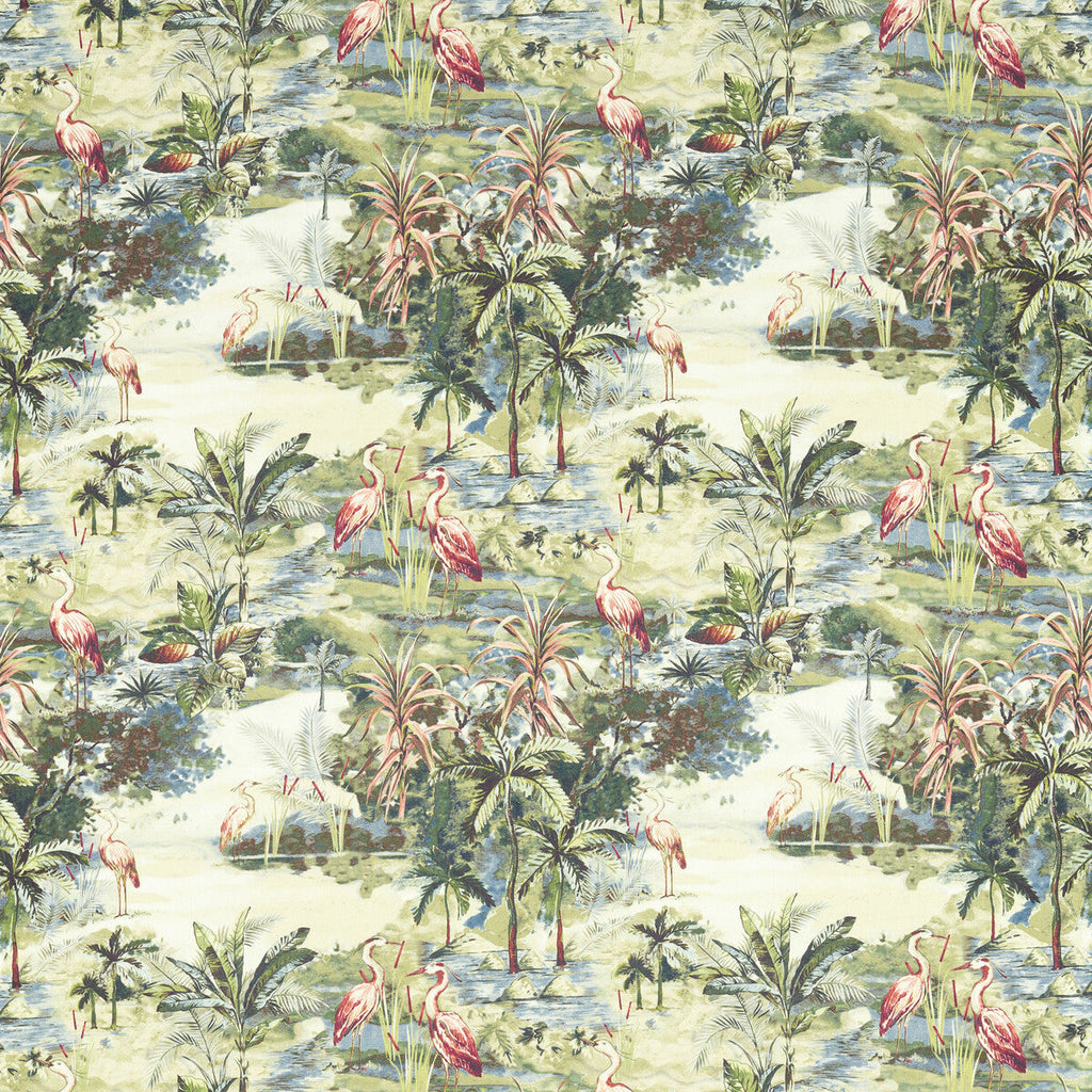 Samples and Purchasing available for Habitat - Lagoon Turquoise By Clarke And Clarke | Clarke & Clarke Vintage |Animal/Insects Botanical & Floral Multipurpose Print at Designer Wallcoverings and Fabrics