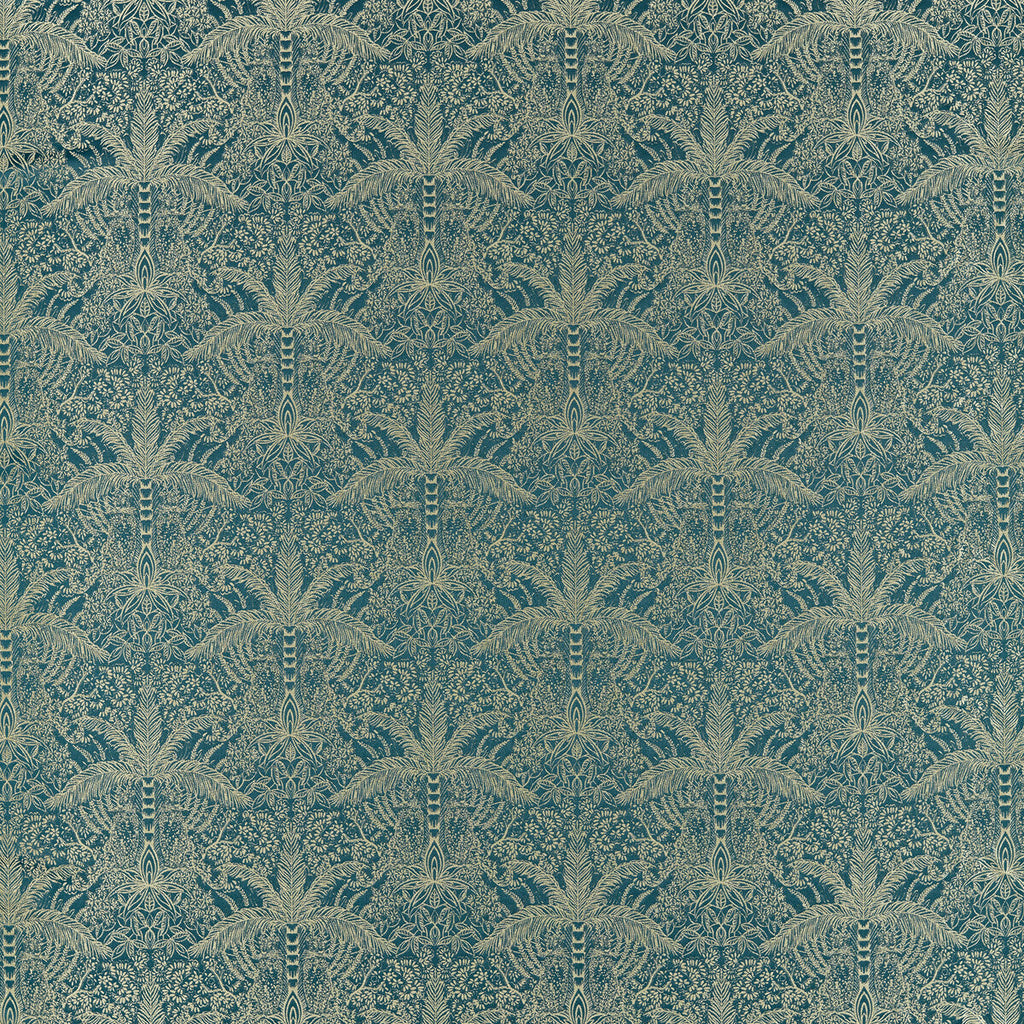 Samples and Purchasing available for Leopardo - Kingfisher Jacquard Teal By Clarke And Clarke | Clarke & Clarke Exotica 2 |Animal/Insects Botanical & Floral Upholstery  at Designer Wallcoverings and Fabrics