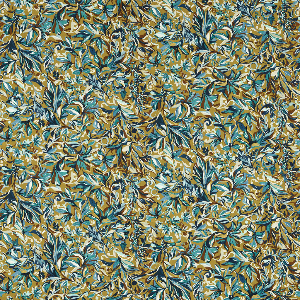 Samples and Purchasing available for Ashbrook Velvet - Ochre Gold By Clarke And Clarke | Clarke & Clarke Ferndene | Botanical & Floral Upholstery Print at Designer Wallcoverings and Fabrics