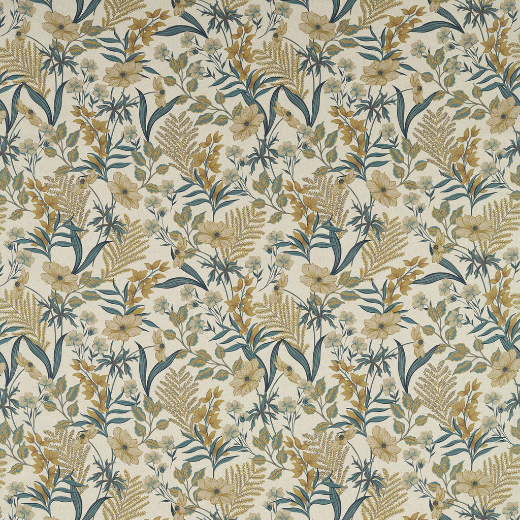 Samples and Purchasing available for Hazelbury Linen - Ochre Ivory By Clarke And Clarke | Clarke & Clarke Ferndene | Botanical & Floral Multipurpose Print at Designer Wallcoverings and Fabrics