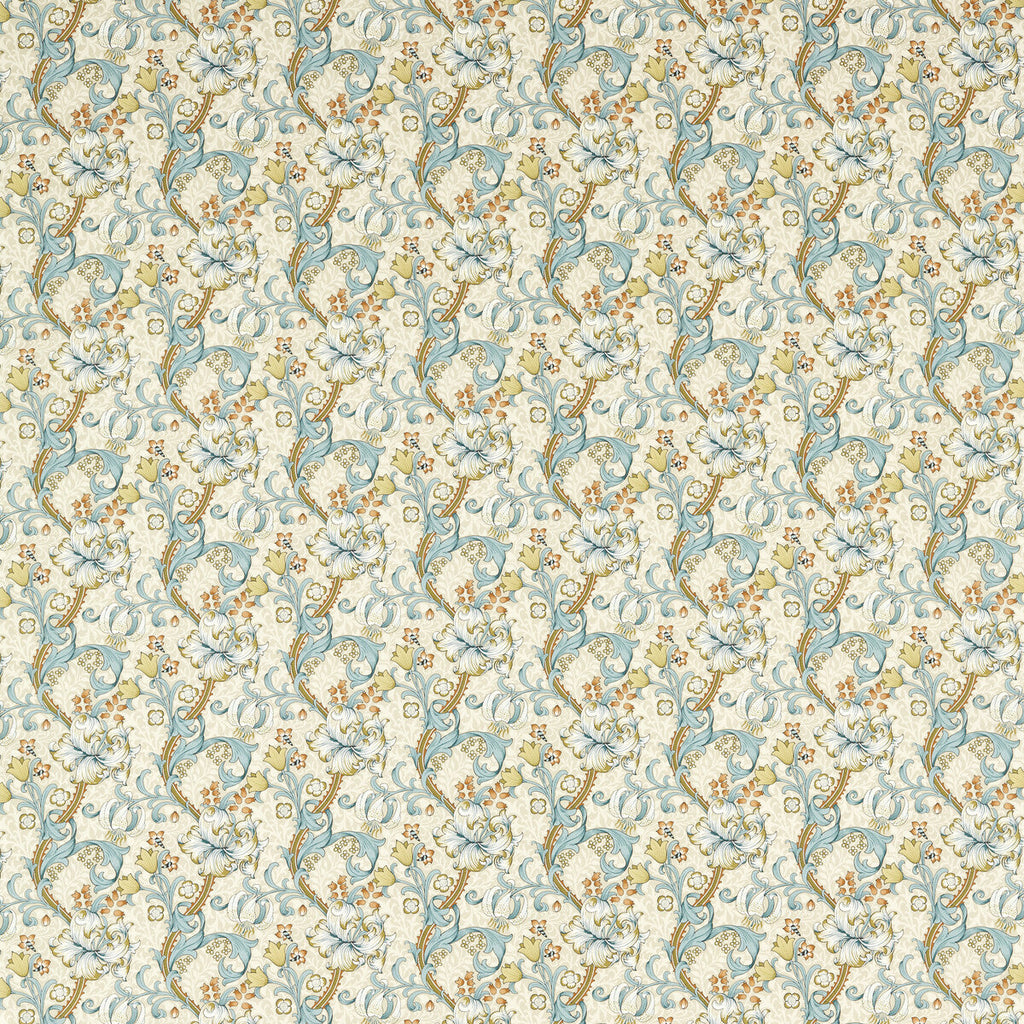 Samples and Purchasing available for Golden Lily - Linen/Teal Beige By Clarke And Clarke | Clarke & Clarke William Morris Designs | Botanical & Floral Multipurpose Print at Designer Wallcoverings and Fabrics