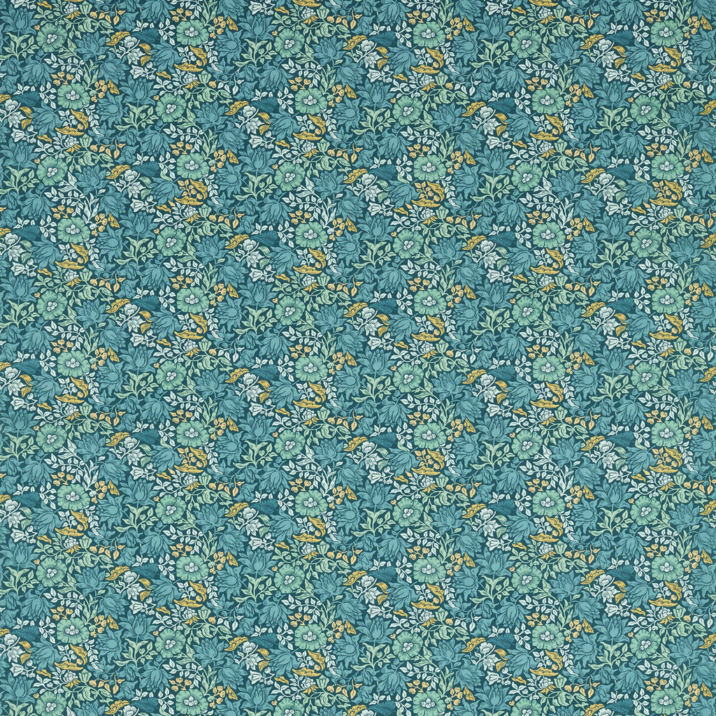 Samples and Purchasing available for Mallow - Teal Teal By Clarke And Clarke | Clarke & Clarke William Morris Designs | Botanical & Floral Multipurpose Print at Designer Wallcoverings and Fabrics