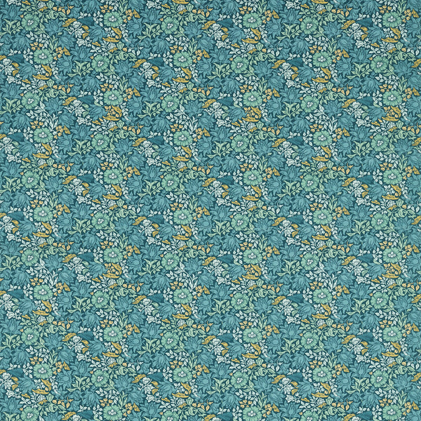 Samples and Purchasing available for Mallow - Teal Teal By Clarke And Clarke | Clarke & Clarke William Morris Designs | Botanical & Floral Multipurpose Print at Designer Wallcoverings and Fabrics