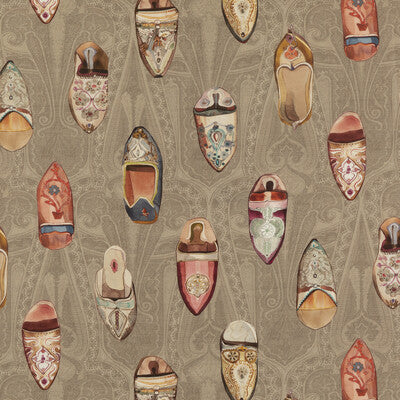 Samples and Purchasing available for Babouches - Antique Brown By Mulberry | Mulberry Long Weekend |  Multipurpose Print at Designer Wallcoverings and Fabrics